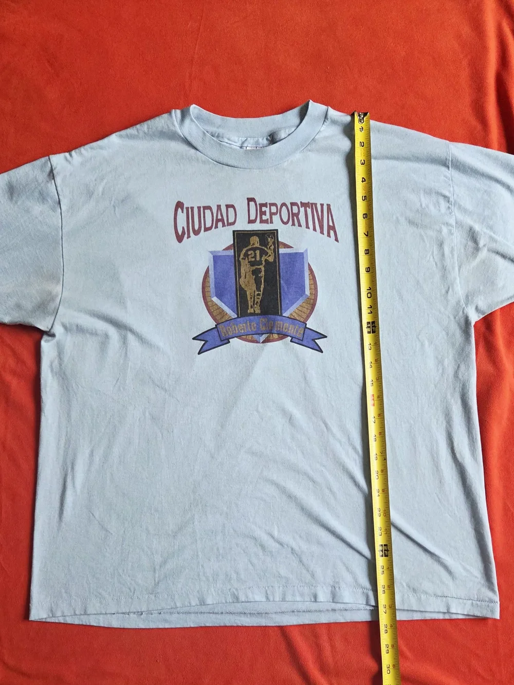 Ciudad Deportiva VINTAGE RARE Roberto Clemente T-Shirt Size XL Single Stitch USA